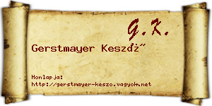 Gerstmayer Kesző névjegykártya